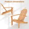 Costway Outdoor Adirondack Chair Solid Wood sturdy Patio Garden Furniture GrayNaturalWhite